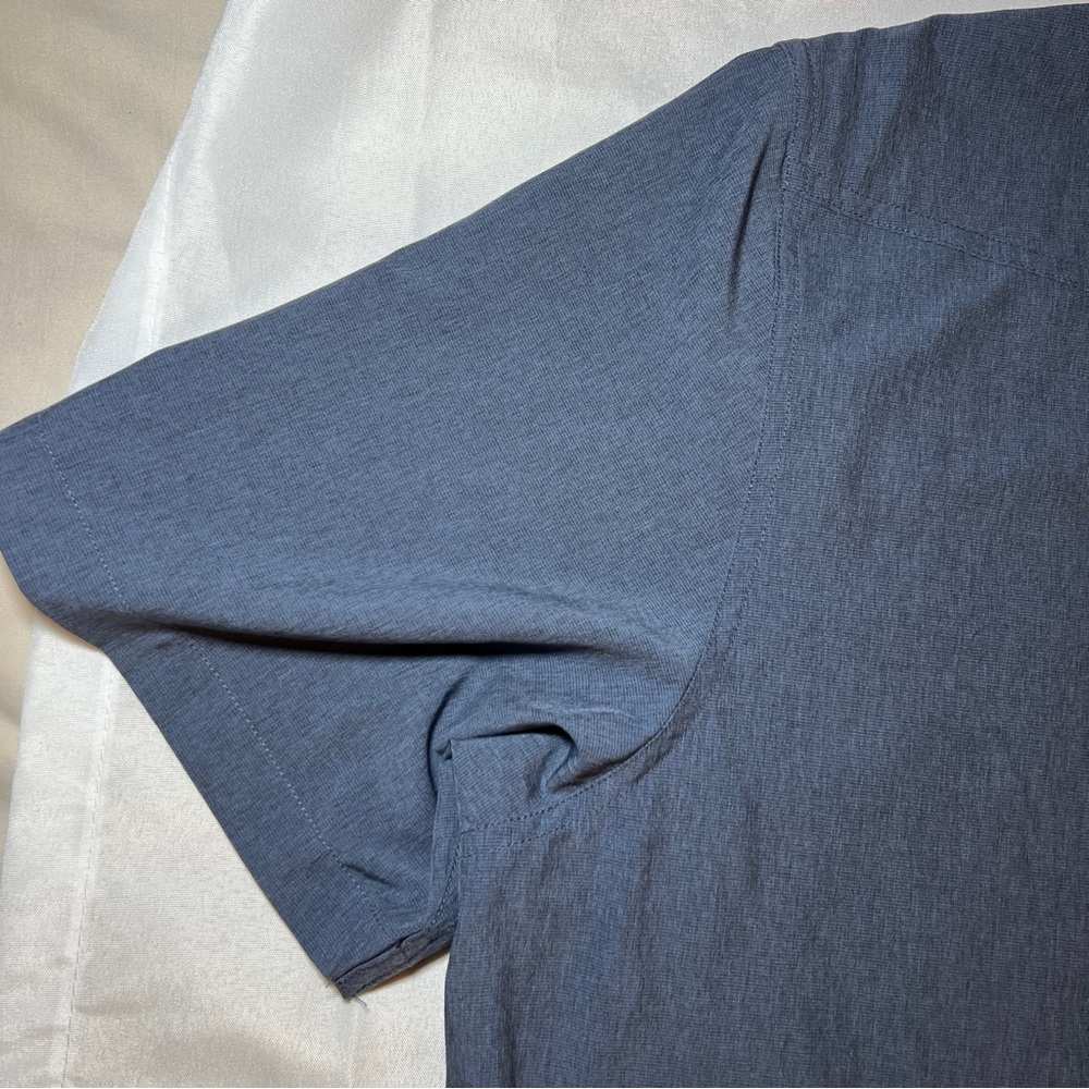 Flag & Anthem Men's Heather Blue Madeflex UPF Performance Button-Down‎ Shirt XXL - Picture 8 of 15